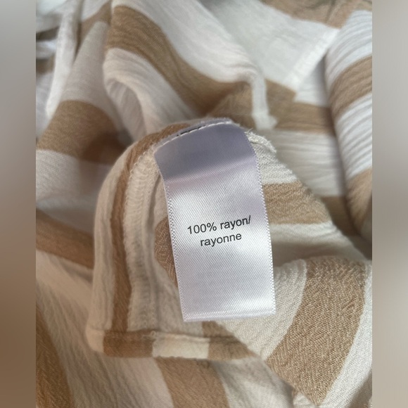 Maurices Khaki Stripe Flutter Sleeve Top, Size XS, 100% Rayon, Girl's Night Out - Picture 6 of 8